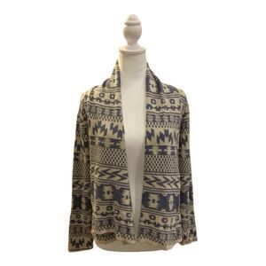 Cozy Aztec‎ Print Open Front Cardigan